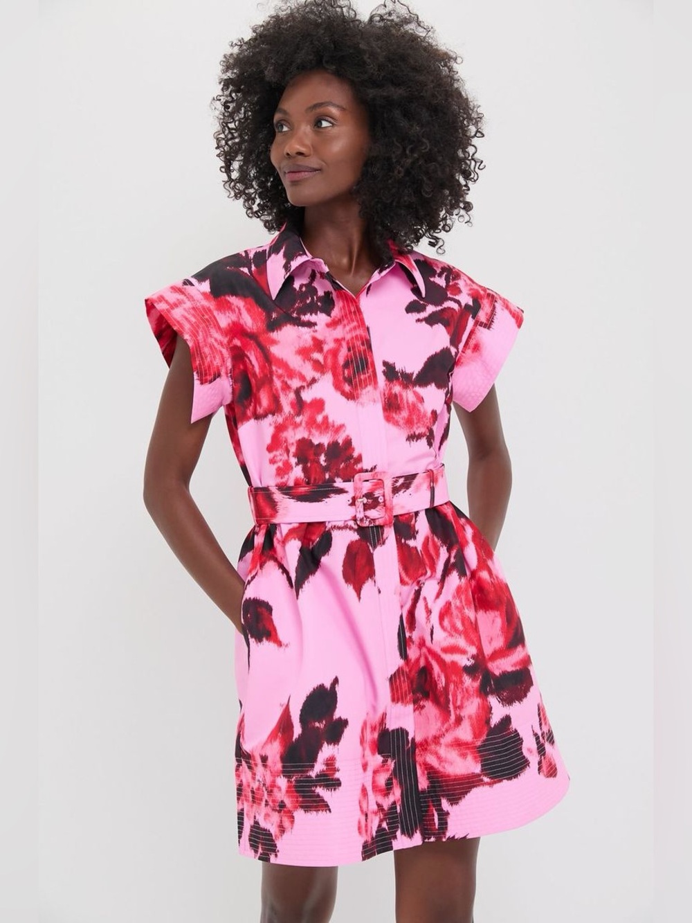 Cerise Blossom Mini Chloe Dress